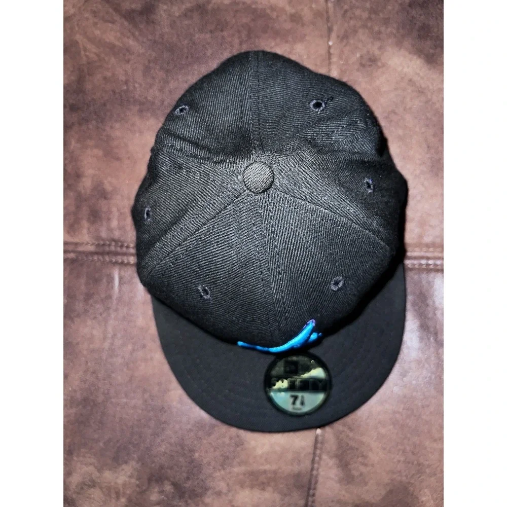 Atlanta Braves Black/Purple/Blue Fitted Baseball Hat Cap New Era Size 7 1/8 ATL